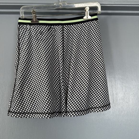 Talbots Black White Checked Tennis Golf Skirt Skort Activewear sz Small - Picture 1 of 5